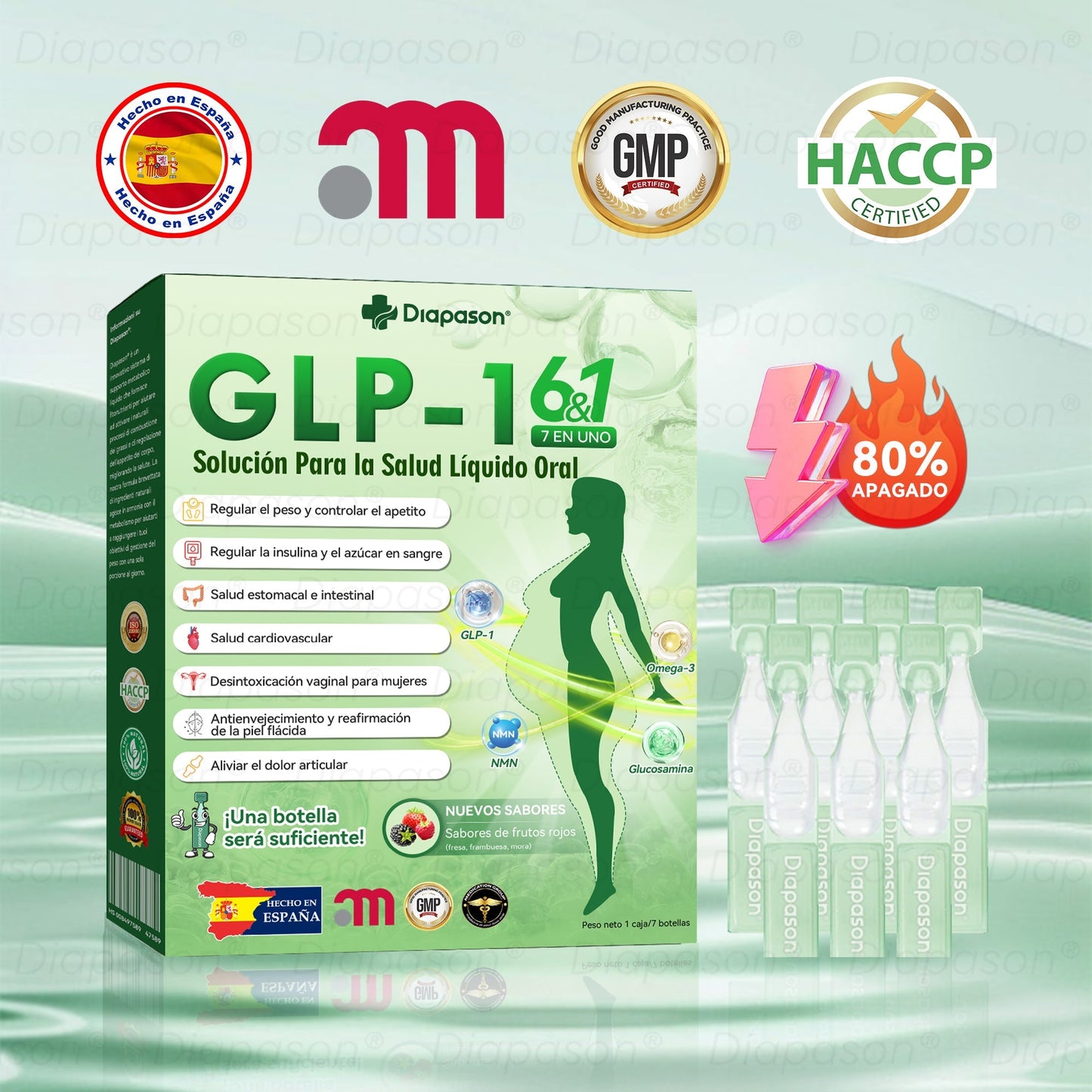 Tienda Oficial | 𝐃𝒊𝓪𝐩𝓪𝙨𝐨𝒏® Ｇ𝖫𝑃-𝟏 𝑆𝑖𝑒𝑡𝑒 𝑒𝑛 𝑢𝑛𝑜 𝑆𝑜𝑙𝑢𝑐𝑖ó𝑛 𝑃𝑎𝑟𝑎 𝑙𝑎 𝑆𝑎𝑙𝑢𝑑 𝐿í𝑞𝑢𝑖𝑑𝑜 𝑂𝑟𝑎𝑙）(Solo una vez al día, cambios visibles en 7 días) Para obesidad, salud cardiovascular, diabetes, apnea del sueño, salud intestinal, problemas articulares y más