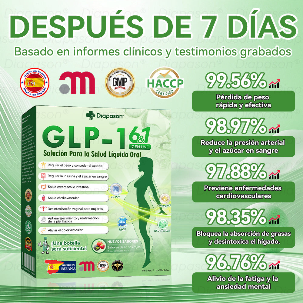 Tienda Oficial | 𝐃𝒊𝓪𝐩𝓪𝙨𝐨𝒏®🌼💖Ｇ𝖫𝑃-𝟏 𝑆𝑖𝑒𝑡𝑒 𝑒𝑛 𝑢𝑛𝑜 𝑆𝑜𝑙𝑢𝑐𝑖ó𝑛 𝑃𝑎𝑟𝑎 𝑙𝑎 𝑆𝑎𝑙𝑢𝑑 𝐿í𝑞𝑢𝑖𝑑𝑜 𝑂𝑟𝑎𝑙）(Solo una vez al día, cambios visibles en 7 días) Para obesidad, salud cardiovascular, diabetes, apnea del sueño, salud intestinal, problemas articulares y más