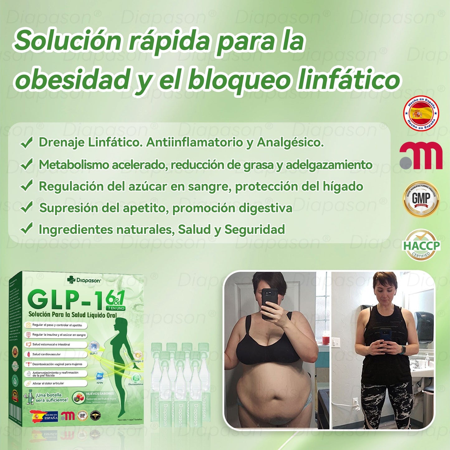 Tienda Oficial | 𝐃𝒊𝓪𝐩𝓪𝙨𝐨𝒏® Ｇ𝖫𝑃-𝟏 𝑆𝑖𝑒𝑡𝑒 𝑒𝑛 𝑢𝑛𝑜 𝑆𝑜𝑙𝑢𝑐𝑖ó𝑛 𝑃𝑎𝑟𝑎 𝑙𝑎 𝑆𝑎𝑙𝑢𝑑 𝐿í𝑞𝑢𝑖𝑑𝑜 𝑂𝑟𝑎𝑙）(Solo una vez al día, cambios visibles en 7 días) Para obesidad, salud cardiovascular, diabetes, apnea del sueño, salud intestinal, problemas articulares y más