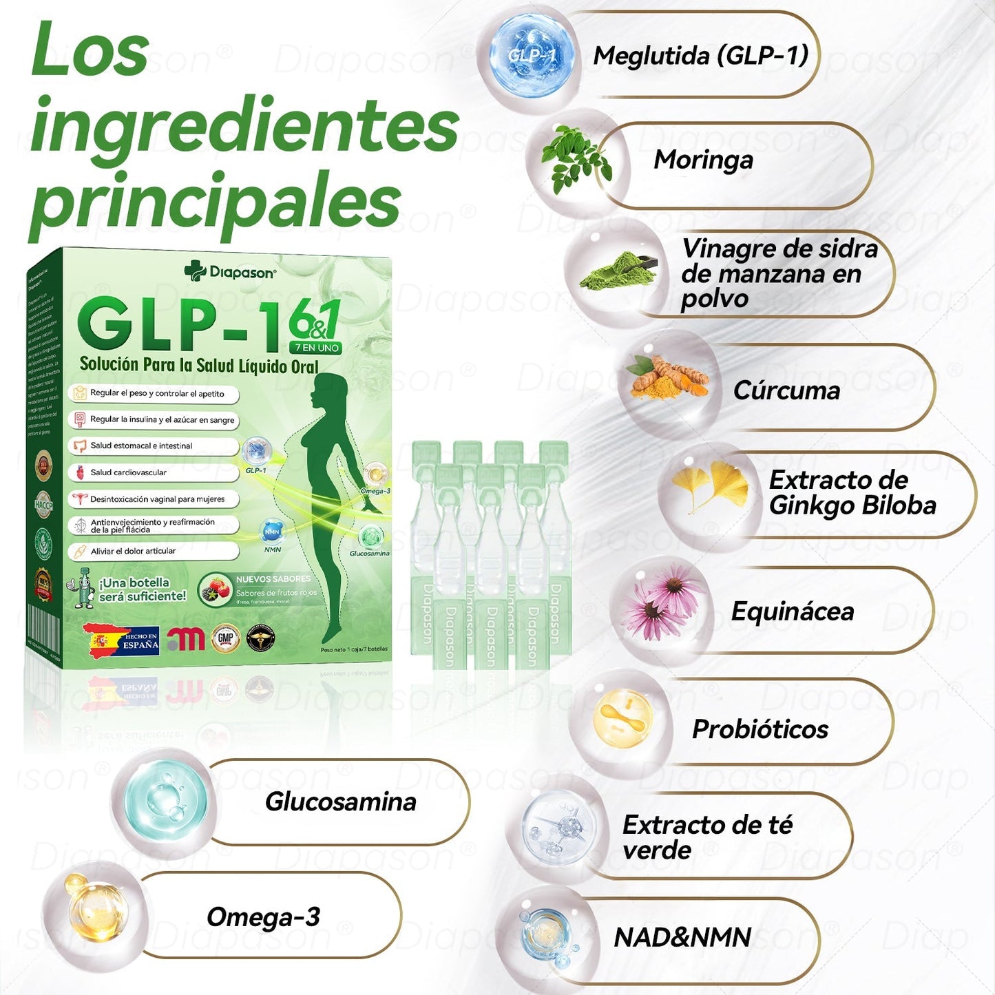 Tienda Oficial | 𝐃𝒊𝓪𝐩𝓪𝙨𝐨𝒏® Ｇ𝖫𝑃-𝟏 𝑆𝑖𝑒𝑡𝑒 𝑒𝑛 𝑢𝑛𝑜 𝑆𝑜𝑙𝑢𝑐𝑖ó𝑛 𝑃𝑎𝑟𝑎 𝑙𝑎 𝑆𝑎𝑙𝑢𝑑 𝐿í𝑞𝑢𝑖𝑑𝑜 𝑂𝑟𝑎𝑙）(Solo una vez al día, cambios visibles en 7 días) Para obesidad, salud cardiovascular, diabetes, apnea del sueño, salud intestinal, problemas articulares y más