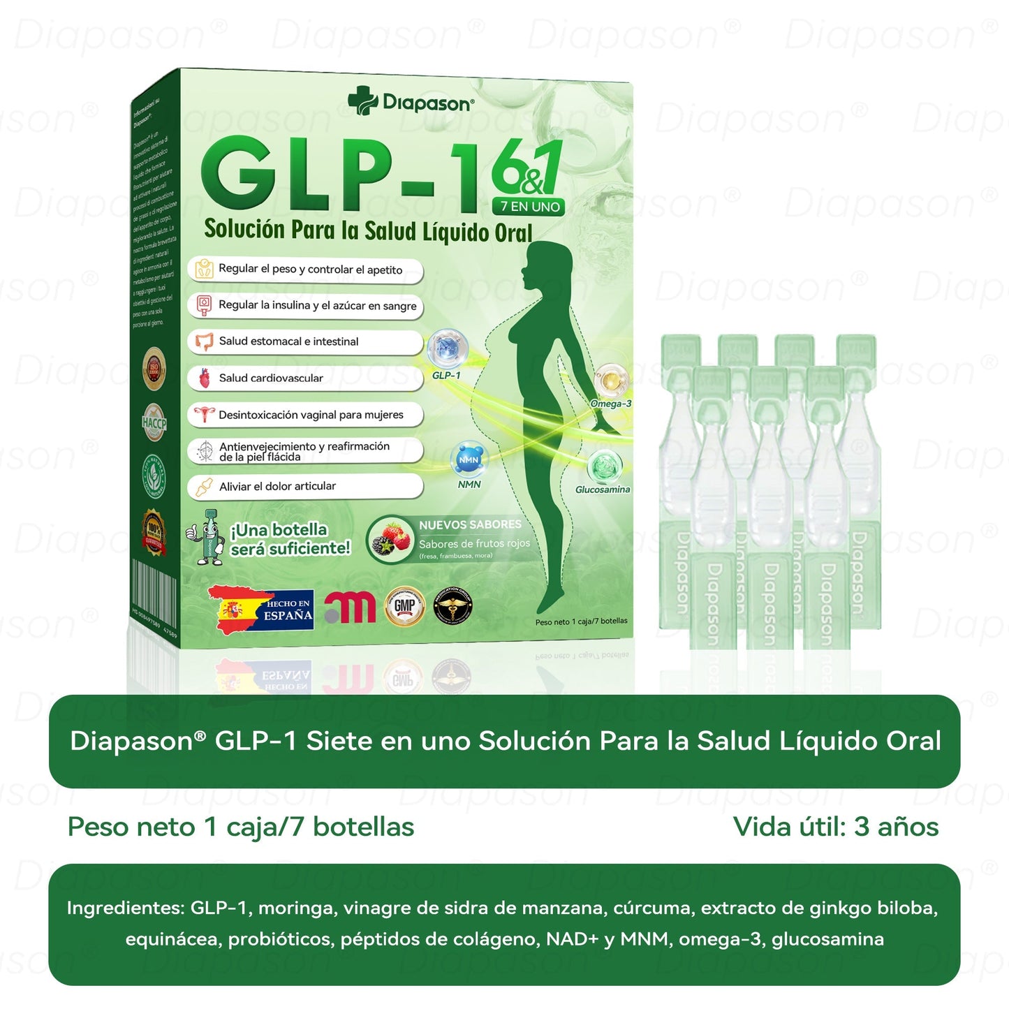 Tienda Oficial | 𝐃𝒊𝓪𝐩𝓪𝙨𝐨𝒏® Ｇ𝖫𝑃-𝟏 𝑆𝑖𝑒𝑡𝑒 𝑒𝑛 𝑢𝑛𝑜 𝑆𝑜𝑙𝑢𝑐𝑖ó𝑛 𝑃𝑎𝑟𝑎 𝑙𝑎 𝑆𝑎𝑙𝑢𝑑 𝐿í𝑞𝑢𝑖𝑑𝑜 𝑂𝑟𝑎𝑙）(Solo una vez al día, cambios visibles en 7 días) Para obesidad, salud cardiovascular, diabetes, apnea del sueño, salud intestinal, problemas articulares y más