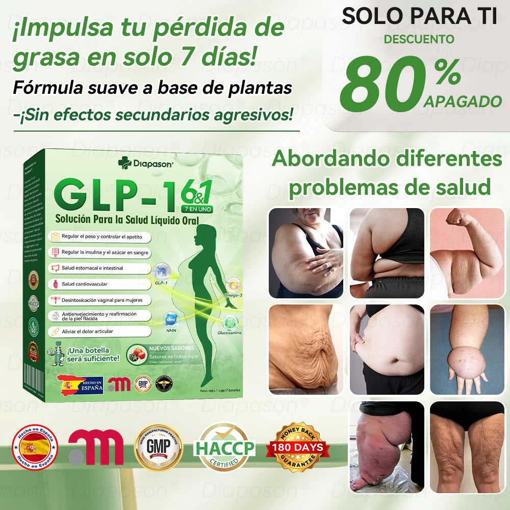 Tienda Oficial | 𝐃𝒊𝓪𝐩𝓪𝙨𝐨𝒏®🌼💖Ｇ𝖫𝑃-𝟏 𝑆𝑖𝑒𝑡𝑒 𝑒𝑛 𝑢𝑛𝑜 𝑆𝑜𝑙𝑢𝑐𝑖ó𝑛 𝑃𝑎𝑟𝑎 𝑙𝑎 𝑆𝑎𝑙𝑢𝑑 𝐿í𝑞𝑢𝑖𝑑𝑜 𝑂𝑟𝑎𝑙）(Solo una vez al día, cambios visibles en 7 días) Para obesidad, salud cardiovascular, diabetes, apnea del sueño, salud intestinal, problemas articulares y más